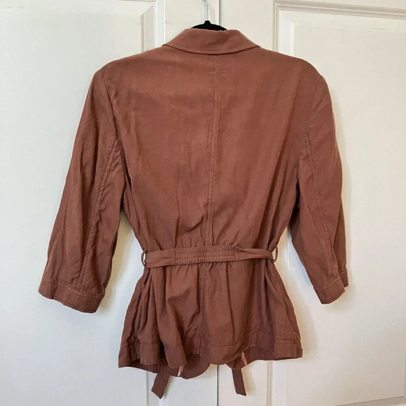 Cartonnier Dusty Rose ¾ Sleeve Silk Blend Womens Blazer  Lightweight Jacket - Picture 5 of 6